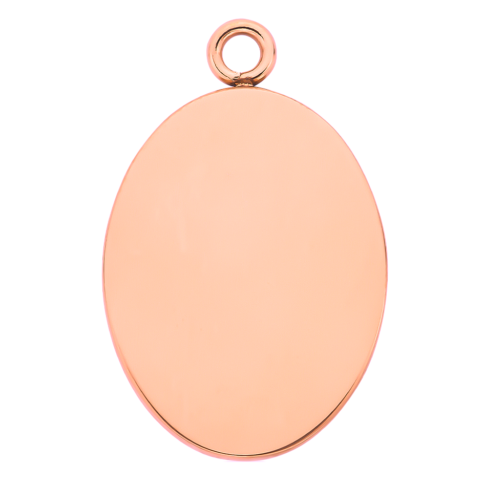 Stainless Steel Oval Pendant-24.5*16mm-Rose Gold